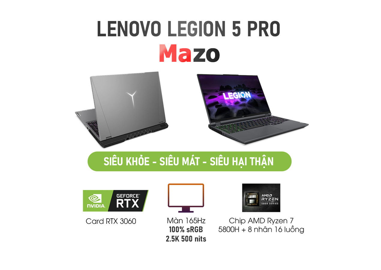 Legion 5 Pro R7 5800H RTX3060 16GB RAM 512GB SSD - Mazo